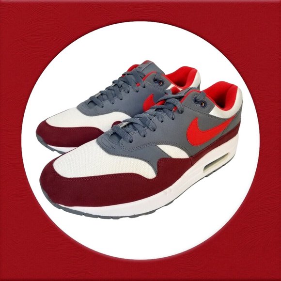 RETRO NIKE AIR MAX 1 ANNIVERSARY RED SZ 13 WHITE GRAY OG 2017 2018‎ AH8145-100 - Picture 1 of 15